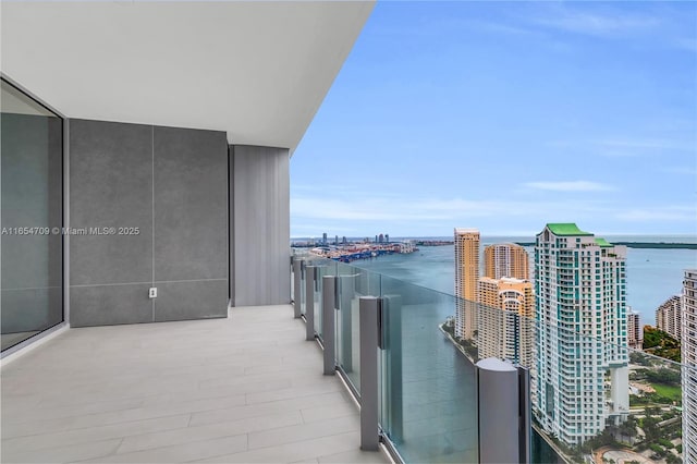 balcony with a water view