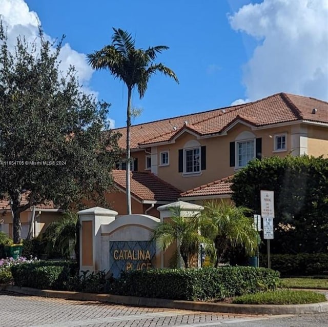 view of community sign