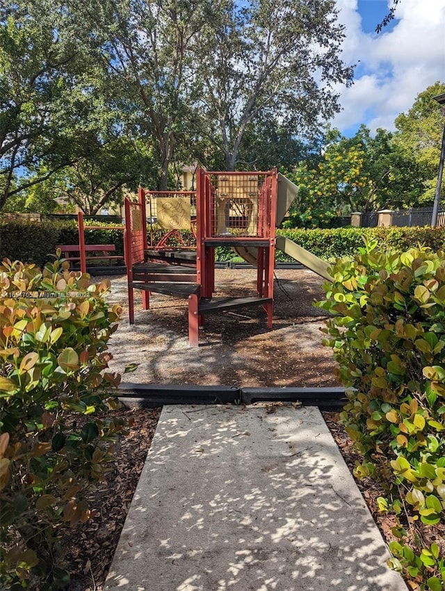 exterior space featuring a playground