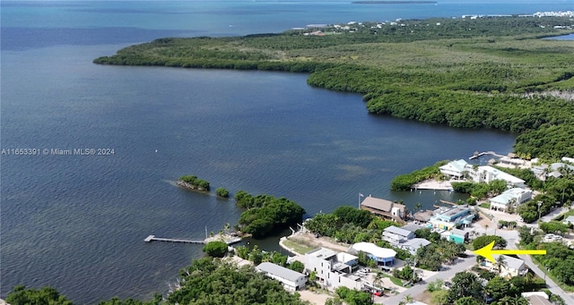 aerial view of a nearby body of water