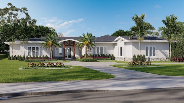 3314 Lowson Blvd, Delray Beach, FL 33445 - single story home with french doors, a front lawn, and stucco siding