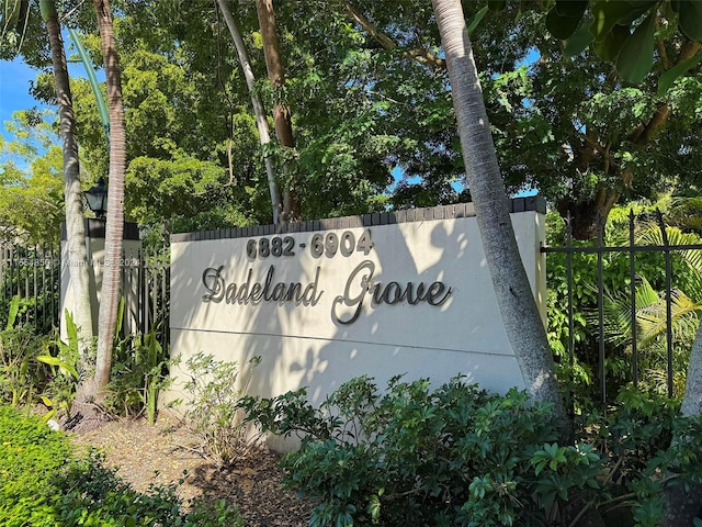 view of community sign