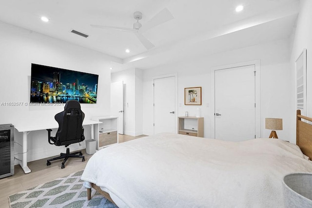 348 Desoto St, Hollywood, FL 33019 - bedroom featuring recessed lighting, visible vents, and wood finished floors
