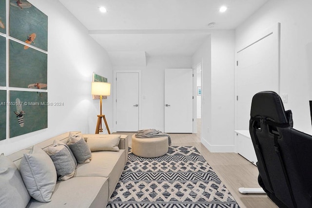 348 Desoto St, Hollywood, FL 33019 - living room with recessed lighting, baseboards, and light wood finished floors