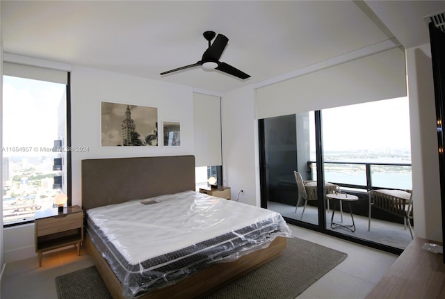 bedroom featuring ceiling fan