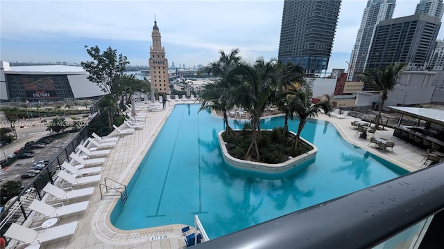 view of pool with a patio