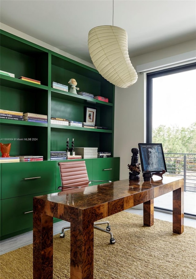 office area featuring hardwood / wood-style flooring