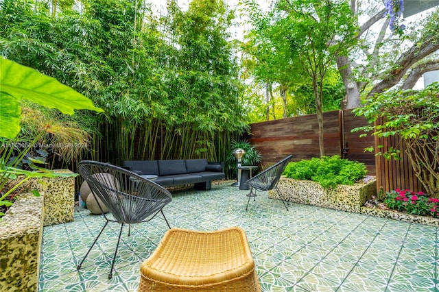 view of patio with an outdoor hangout area