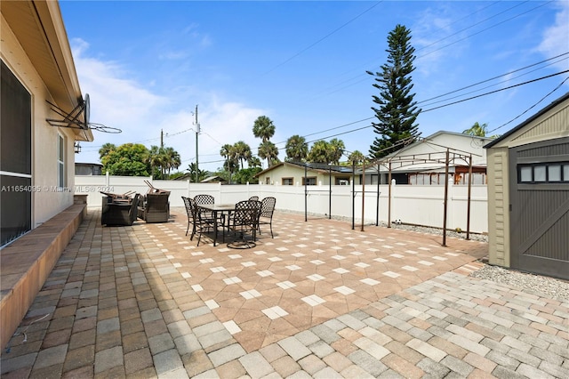 view of patio / terrace with a gazebo