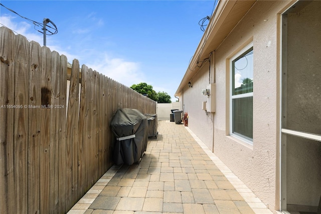 view of patio with a grill