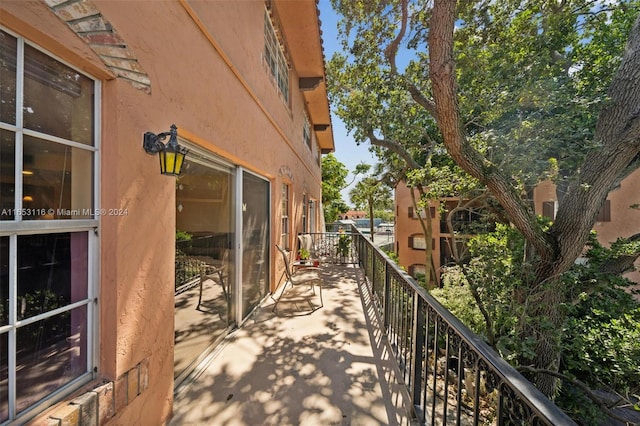 view of patio with a balcony