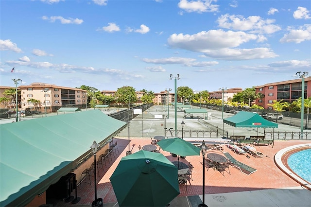 exterior space with a community pool