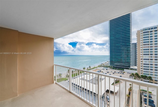 balcony with a water view