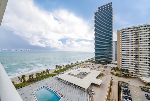 water view with a view of the beach