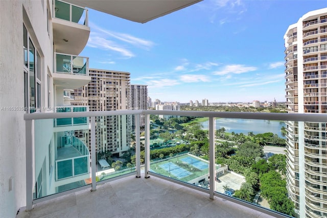 balcony featuring a city view