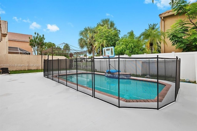 view of pool with a gazebo