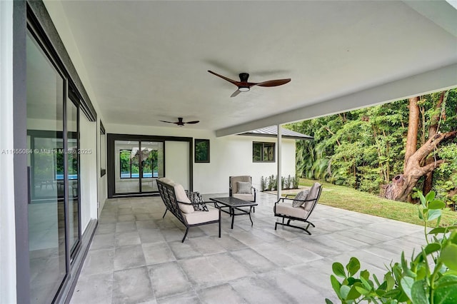 view of patio / terrace with ceiling fan