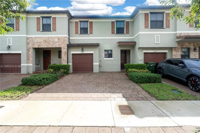 view of property with a garage