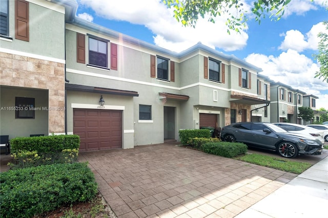 view of property featuring a garage