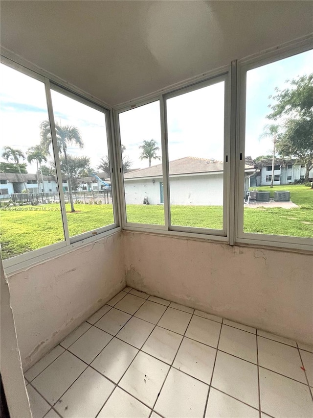 unfurnished sunroom with a healthy amount of sunlight