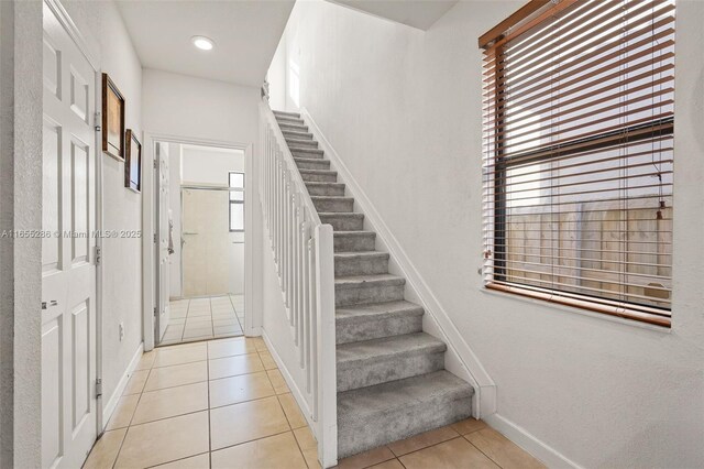 view of tiled living room