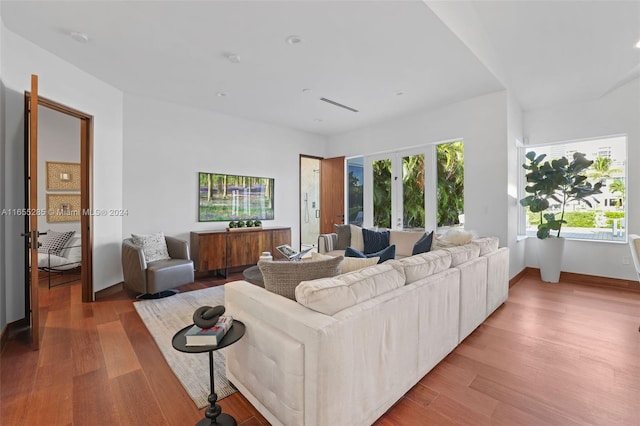 living room featuring hardwood / wood-style floors