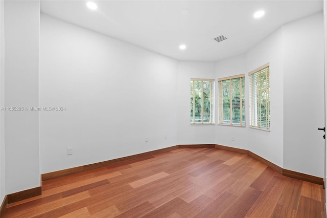 empty room with light wood-type flooring