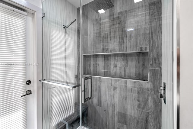 bathroom featuring walk in shower