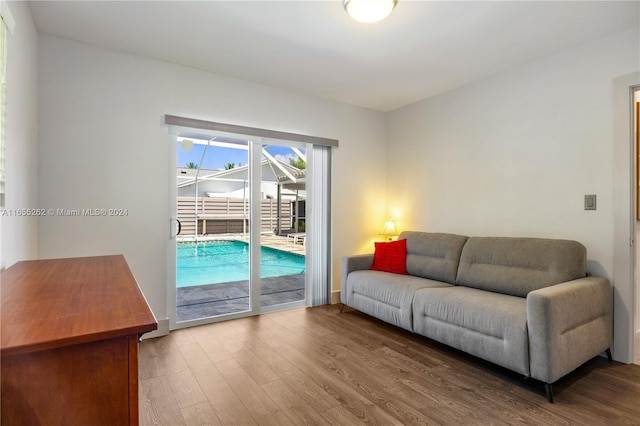 living room featuring hardwood / wood-style floors