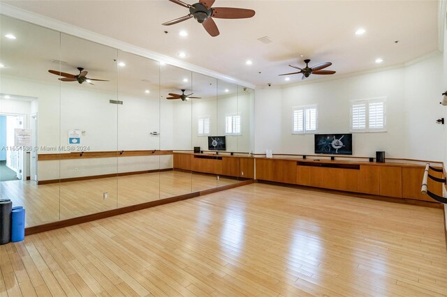 reception with ceiling fan