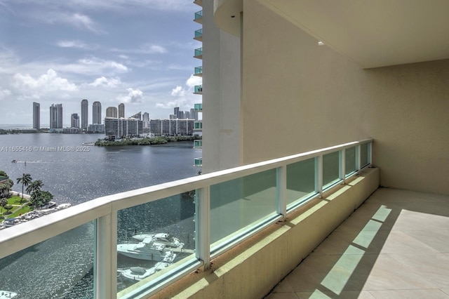 balcony with a water view