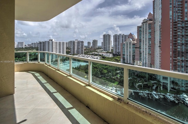 balcony with a water view