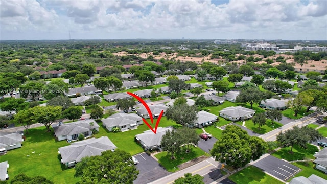 drone / aerial view with a residential view