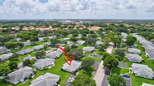 aerial view with a residential view