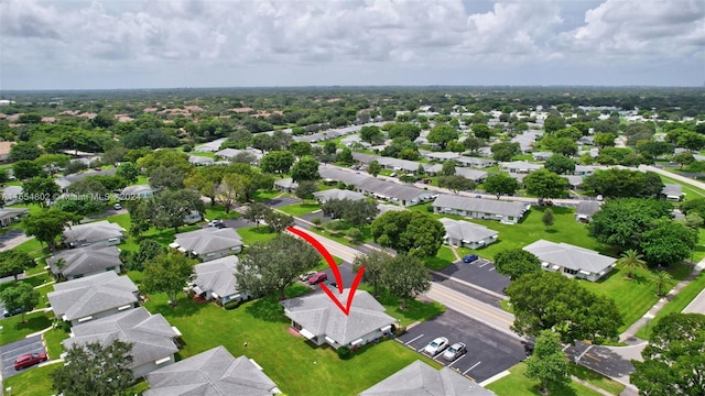 aerial view with a residential view