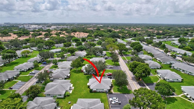 aerial overview of property's location featuring nearby suburban area