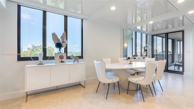 view of tiled dining area