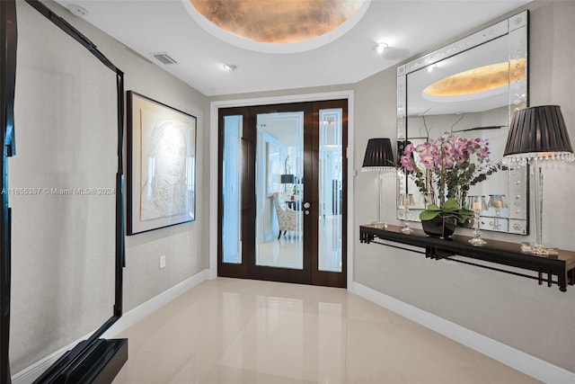 entrance foyer with tile patterned flooring