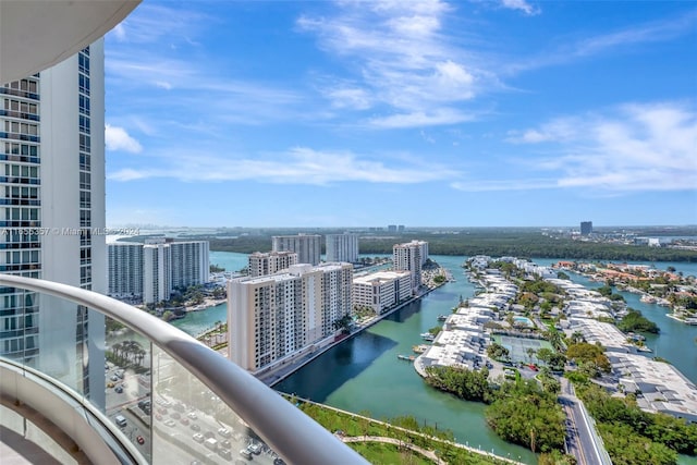 balcony with a water view