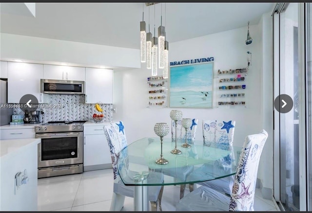 view of tiled dining space