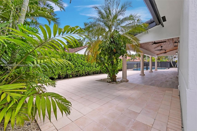 view of patio / terrace with ceiling fan