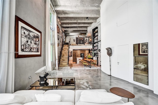 interior space with concrete floors