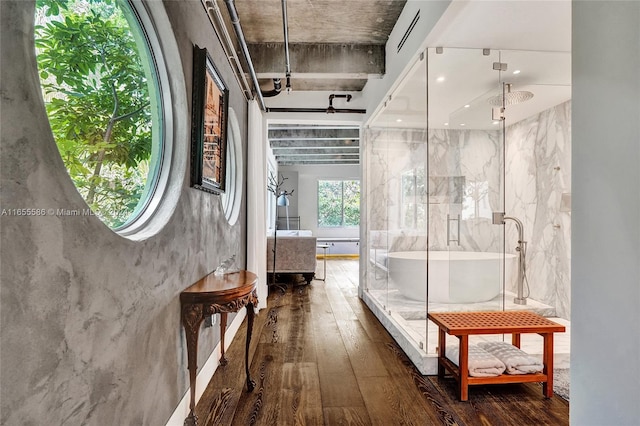 interior space featuring dark hardwood / wood-style floors