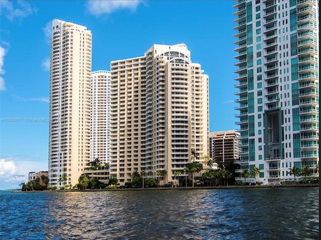 exterior space featuring a water view