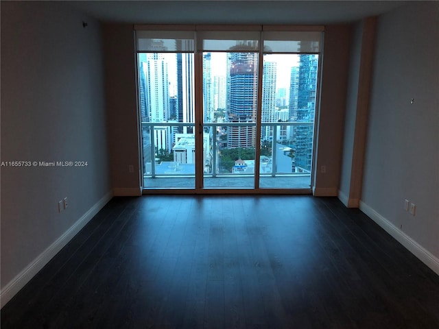 empty room featuring dark wood-type flooring