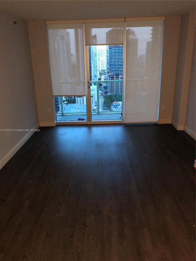 empty room featuring dark hardwood / wood-style floors