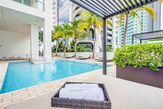 view of pool with a patio area