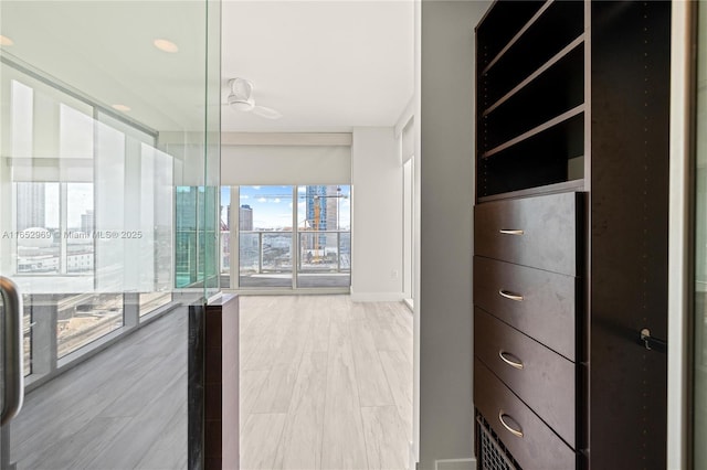 spacious closet with light wood-type flooring