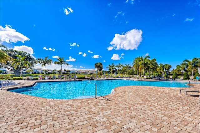 pool featuring a patio area