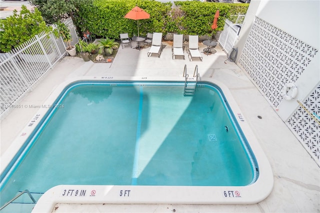 view of pool with a patio area